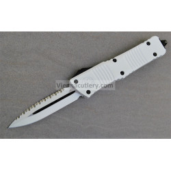 Microtech Combat Troodon D/E STD White  Full Serrated Deep Engraved Stormtrooper