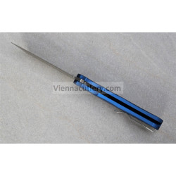 Protech Malibu Flipper 5201-Blue Blue Handle Stonewashed 20-CV Reverse Tanto Blade