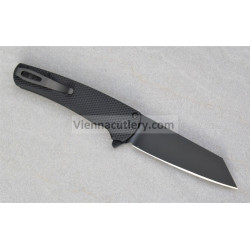 Protech Malibu Flipper Textured Black Handle Black DLC 20-CV Reverse Tanto Blade