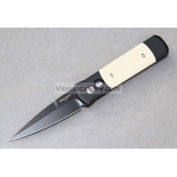 Protech Godson Tuxedo Ivory Micarta Black Blade