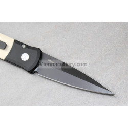 Protech Godson Tuxedo Ivory Micarta Black Blade