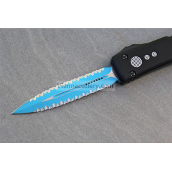 Microtech Ultratech D/E JK Blue Double Full Serrated