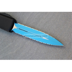 Microtech Ultratech D/E JK Blue Double Full Serrated