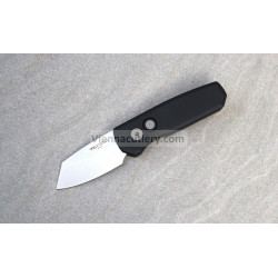 Protech Runt 5 Black Handle Stonewash Reverse Tanto Magnacut