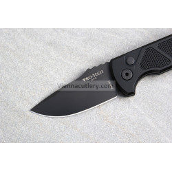 Protech SBR Short Bladed Rockeye Black Handle with Knurling Black Blade