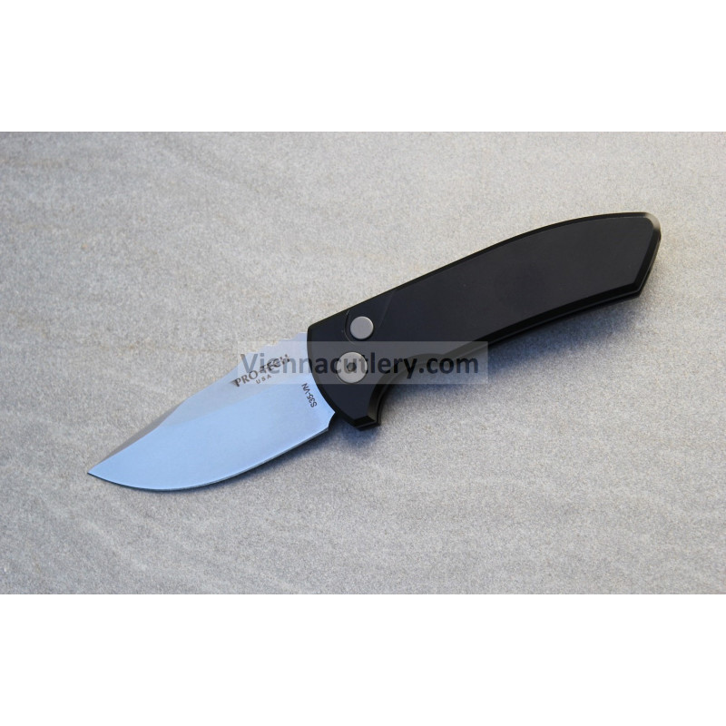 Protech LG401 Rockeye SBR Black Handle Stonewash Blade