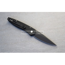 Protech Newport Solid Black Handle Black Blade