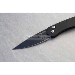 Protech Newport Solid Black Handle Black Blade