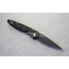 Protech Newport Solid Black Handle with 3D Wave MOP Button