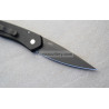 Protech Newport Solid Black Handle with 3D Wave MOP Button
