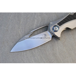 Microtech Matrix Titanium Handle Hand Rubbed Satin Carbon Fiber Inlay