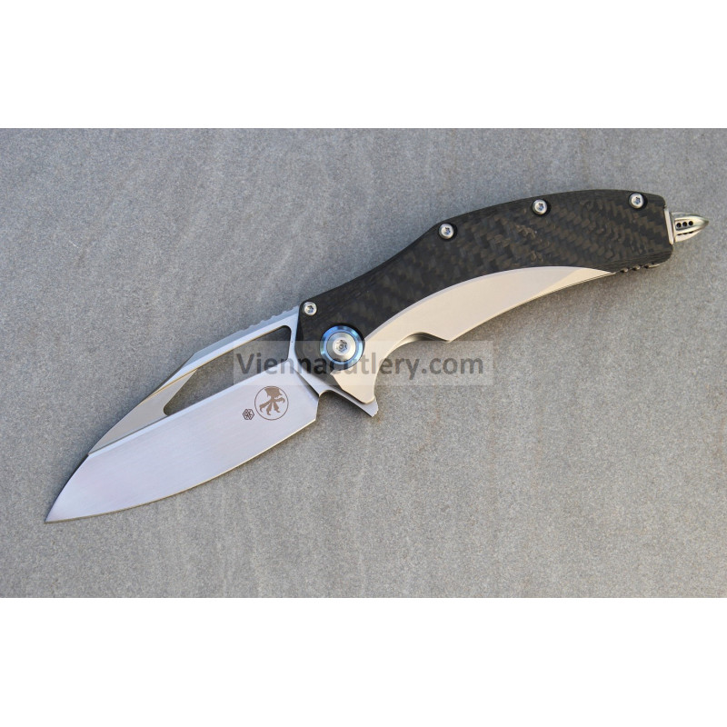 Microtech Matrix Titanium Handle Hand Rubbed Satin Carbon Fiber Scales