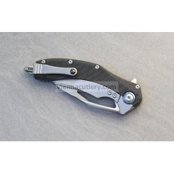 Microtech Matrix Titanium Handle Hand Rubbed Satin Carbon Fiber Scales