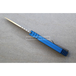 Protech Strider PT+ Auto Solid Blue Handle Stonewash Magnacut Blade