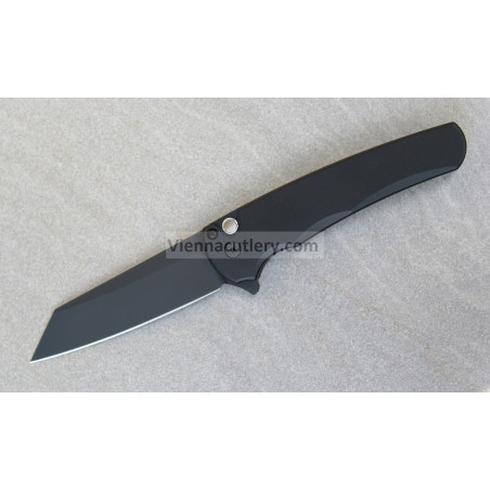 Protech Malibu Reverse Tanto Black DLC Abalone Button