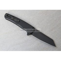Protech Malibu Reverse Tanto Black DLC Abalone Button