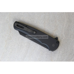 Protech Malibu Reverse Tanto Black DLC Abalone Button