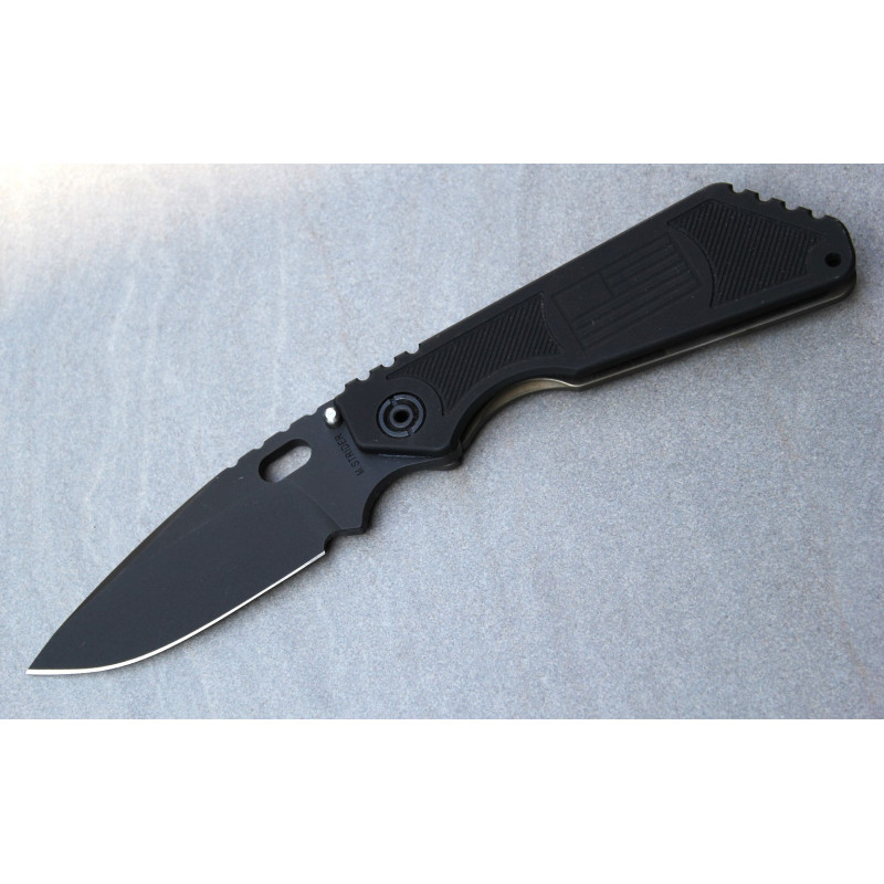 M. Strider SMF Black Aluminum US Flag Black Blade Magnacut