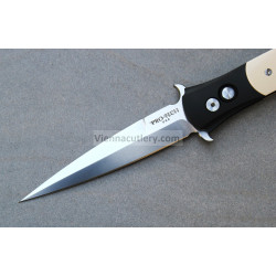 Protech Large Don Tuxedo Ivory Micarta Inlays