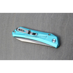 Protech Oligarch Auto Blue Stonewash Magnacut Pearl Button